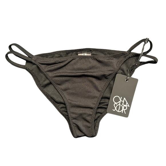 NWT Chaser Bikini Bottom, Black Double Strap, Women’s Medium - Picture 1 of 4